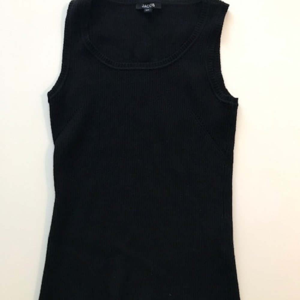 JACOB | Vintage Black Ribbed Knit Tank Top NWOT